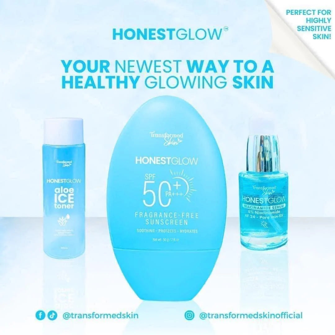 Transformed Skin - Honest Glow - Fragrance Free Sunscreen SOF 50 - 50g ( blue )