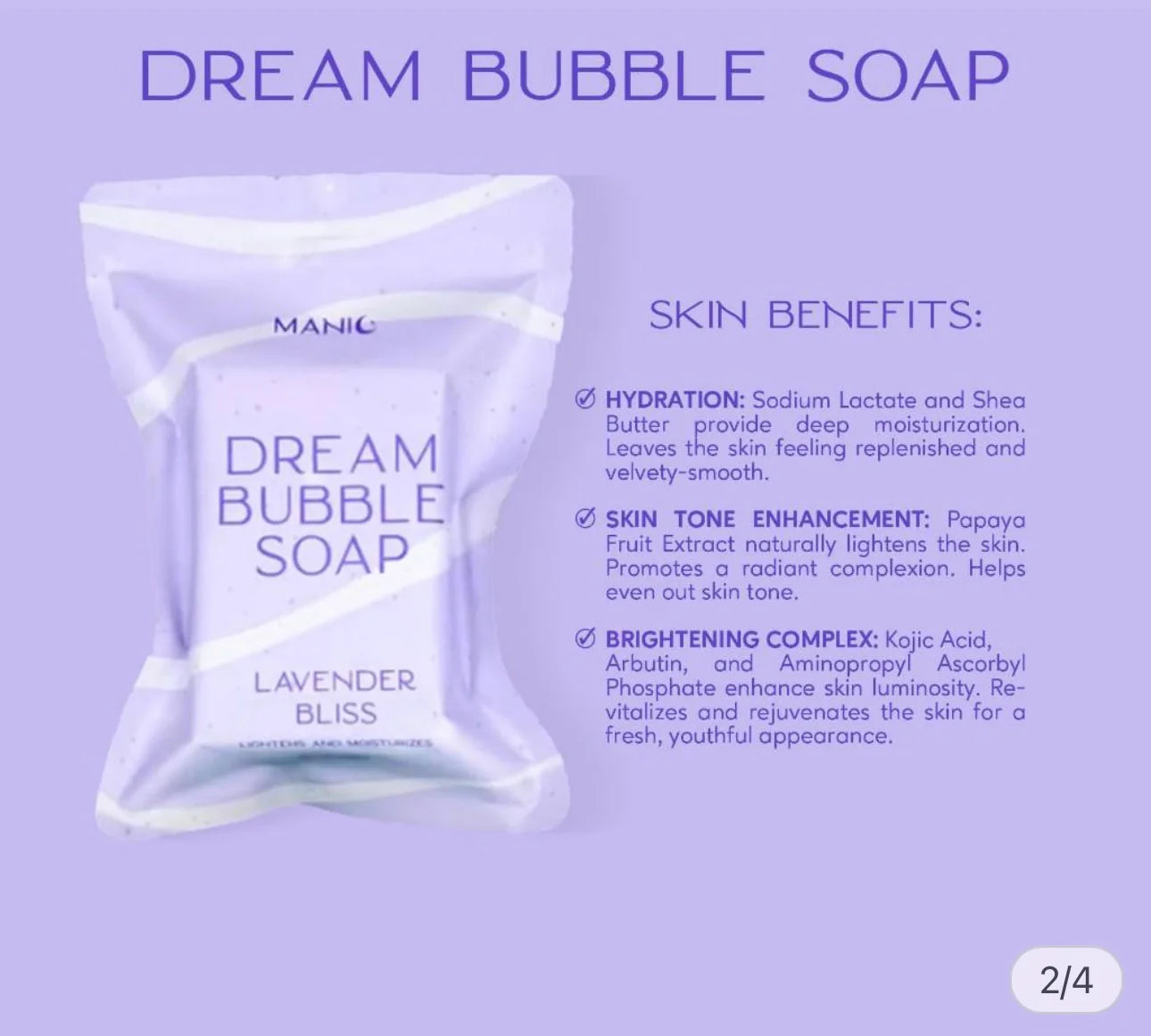 Manic Beauty - Dream Bubble Soap - Lavander Bliss 130g