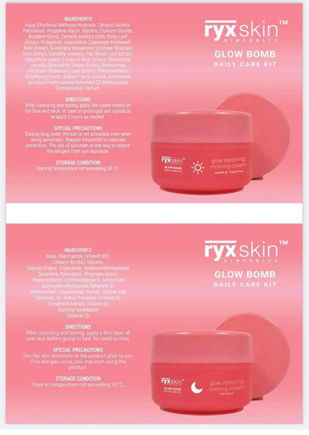 Ryx Skin RYX Glow Bomb Daily Care Kit
