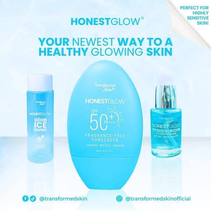 Transformed Skin - Honest Glow - Fragrance Free Sunscreen SOF 50 - 50g ( blue )