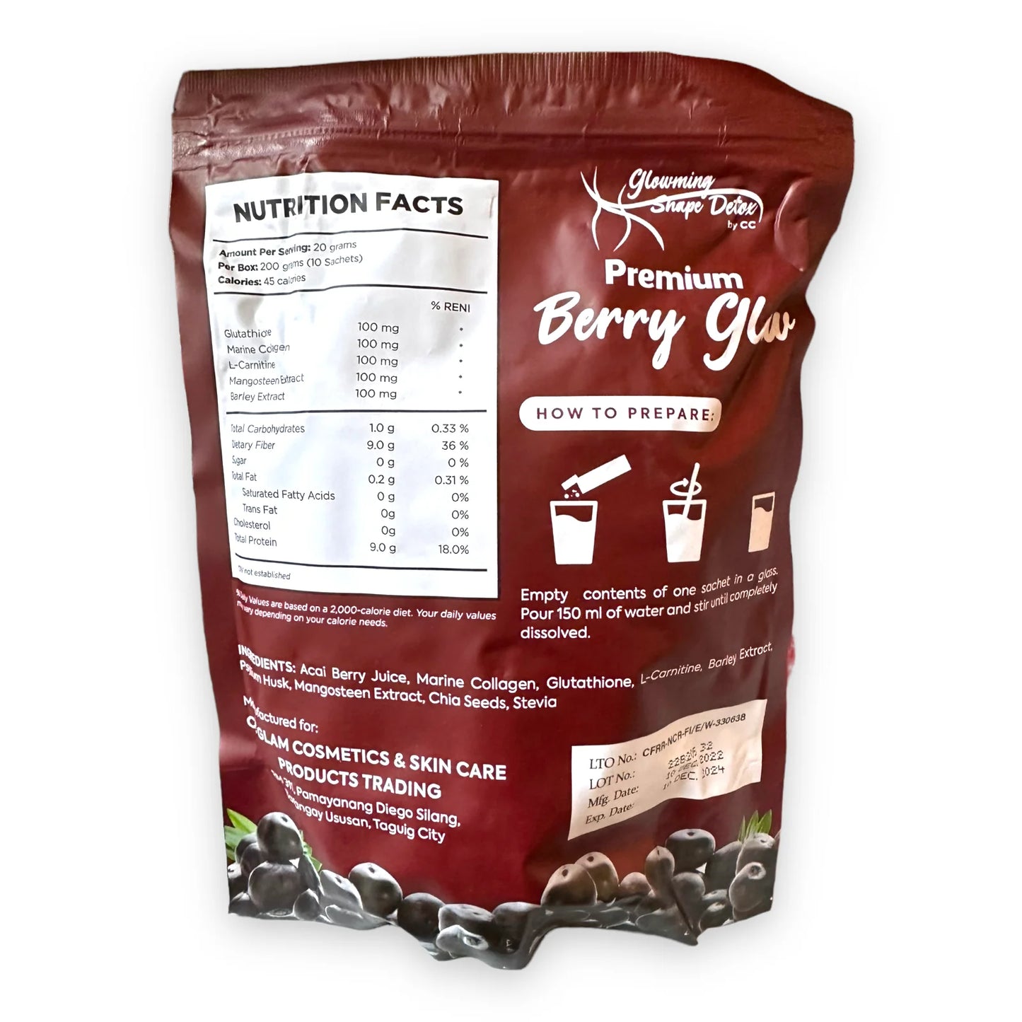 Glowming Shape Detox - Premium Berry Glow 10 x 20g